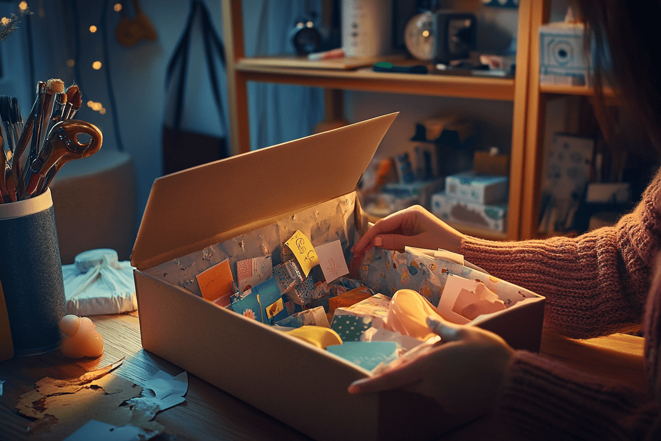 A box with creations inside