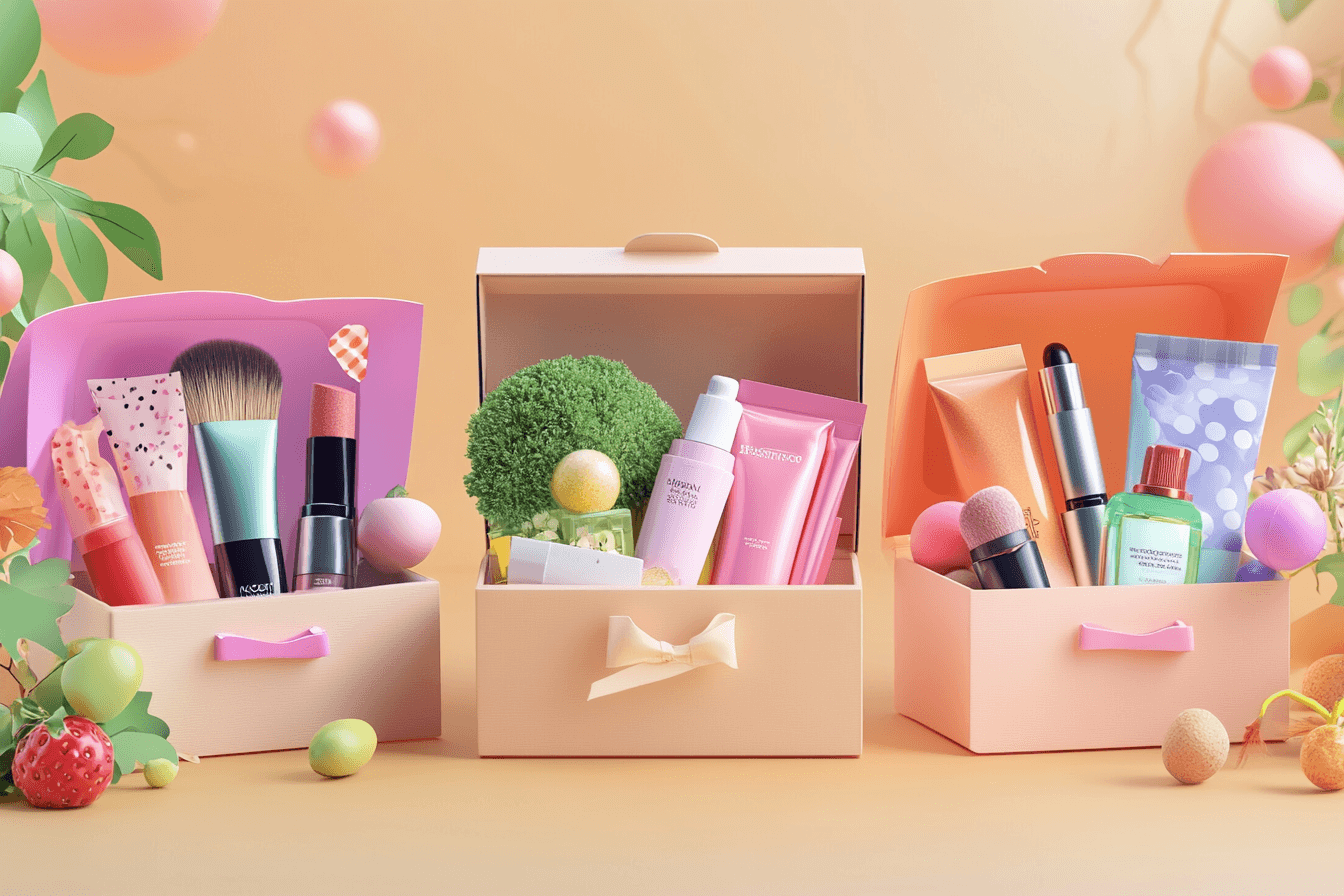 Beauty box and fruits and vegetables box