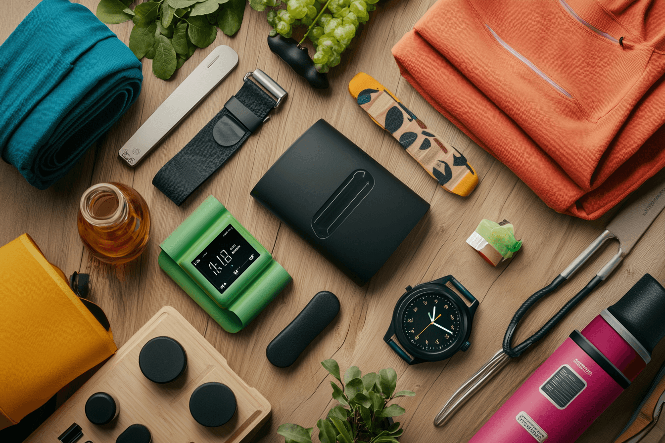 Several accessories with a watch