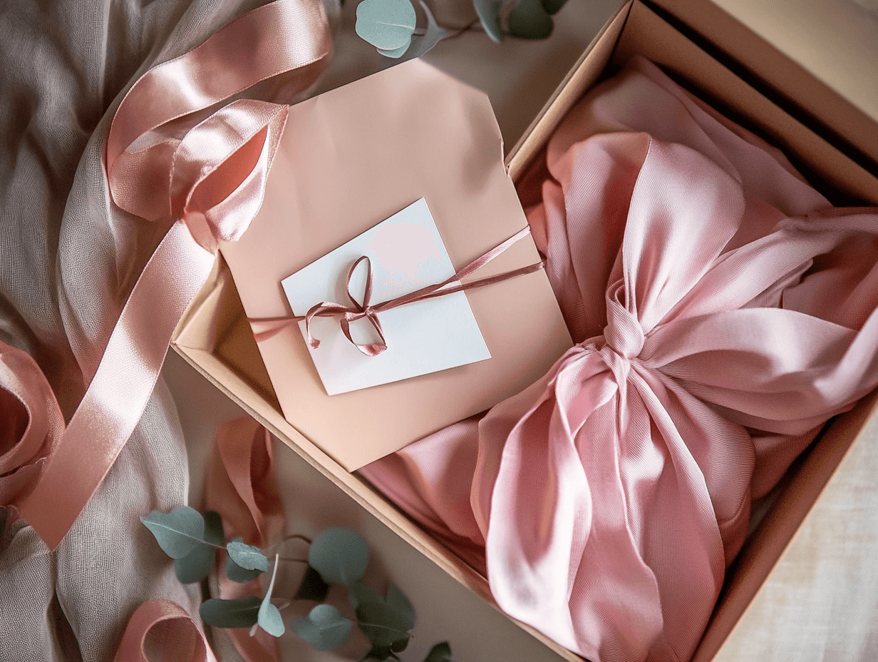 Box with a pink bow inside