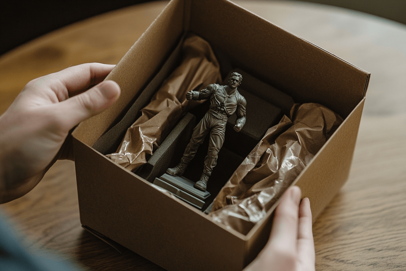 box with a figurine inside
